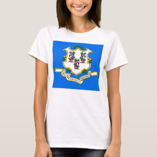 Vrouwen T-Shirt met vlag van de staat Connecticut