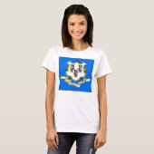 Vrouwen T-Shirt met vlag van de staat Connecticut (Voorkant volledig)