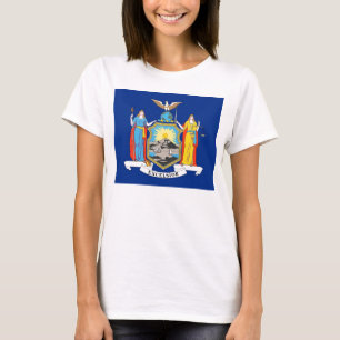 Vrouwen T Shirt met vlag van de staat New York