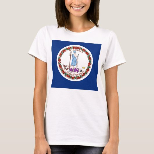 Vrouwen T-Shirt met vlag van de staat Virginia (Voorkant)