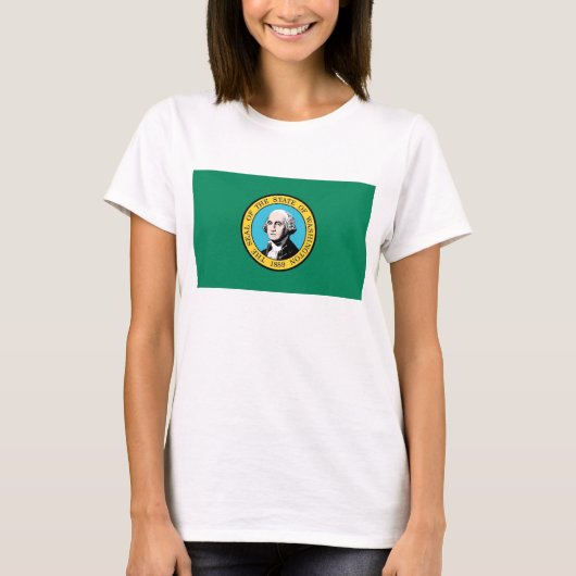 Vrouwen T Shirt met vlag van de staat Washington (Voorkant)