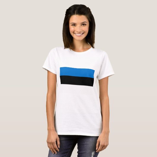 Vrouwen T-Shirt met vlag van Estland (Voorkant volledig)