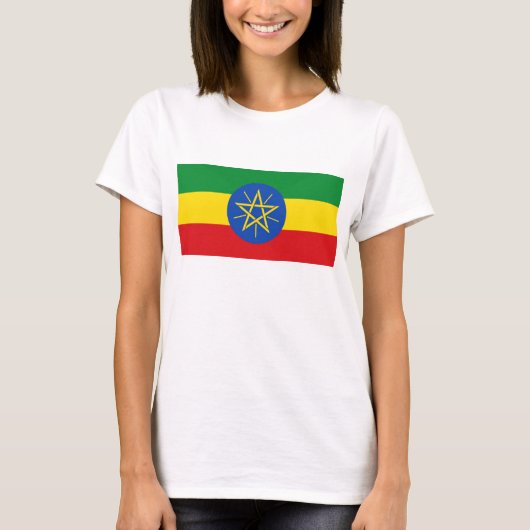 Vrouwen T-Shirt met vlag van Ethiopië (Voorkant)