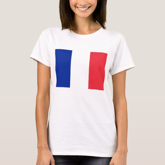 Vrouwen T Shirt met Vlag van Frankrijk (Voorkant)