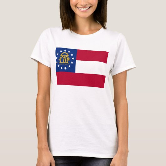 Vrouwen T Shirt met vlag van Georgië Staat (Voorkant)