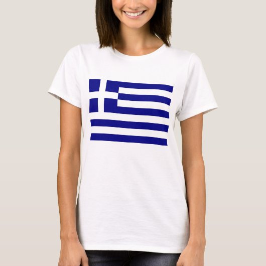 Vrouwen T-Shirt met vlag van Griekenland (Voorkant)