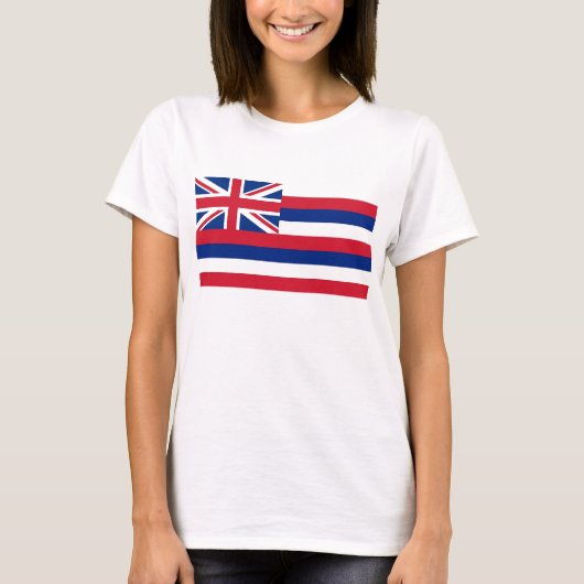 Vrouwen T Shirt met vlag van Hawaï Staat (Voorkant)