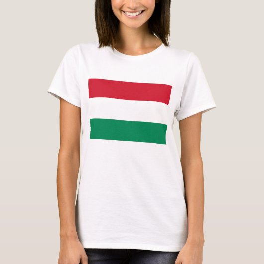 Vrouwen T Shirt met vlag van Hongarije (Voorkant)