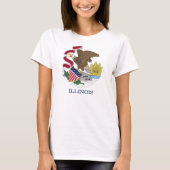Vrouwen T-Shirt met vlag van Illinois (Voorkant)