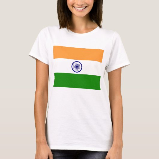 Vrouwen T Shirt met vlag van India (Voorkant)