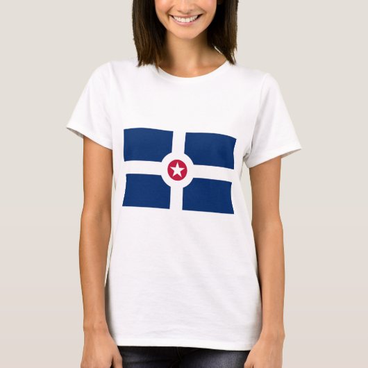 Vrouwen T Shirt met Vlag van Indianapolis, Verenig (Voorkant)