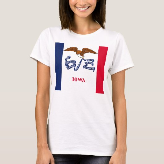 Vrouwen T Shirt met Vlag van Iowa State (Voorkant)