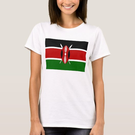 Vrouwen T-Shirt met vlag van Kenia (Voorkant)