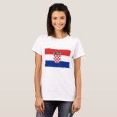 Vrouwen T Shirt met Vlag van Kroatië (Voorkant volledig)