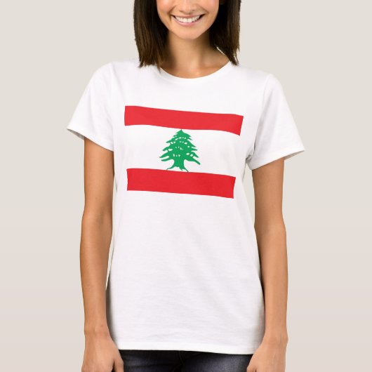 Vrouwen T Shirt met vlag van Libanon (Voorkant)