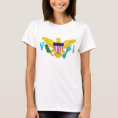 Vrouwen T Shirt met Vlag van Maagdeneilanden (Voorkant)