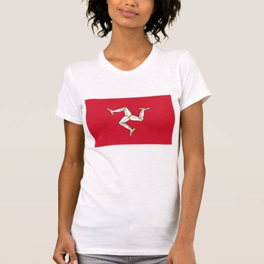 Vrouwen T Shirt met vlag van Man (Voorkant)