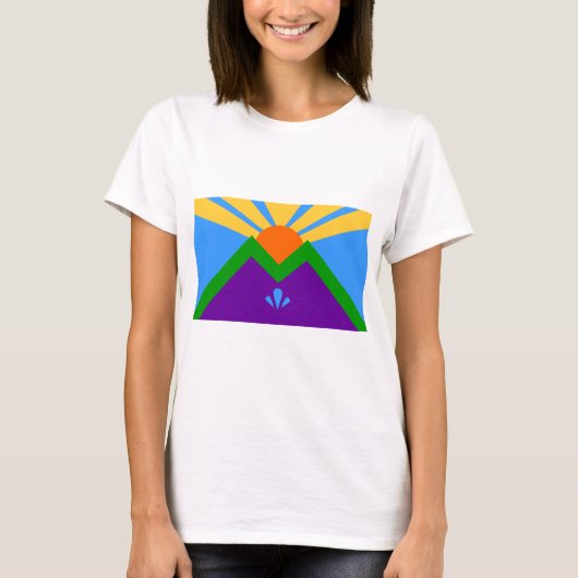 Vrouwen T Shirt met Vlag van Manitou Springs, USA (Voorkant)