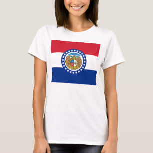 Vrouwen T Shirt met Vlag van Missouri Staat