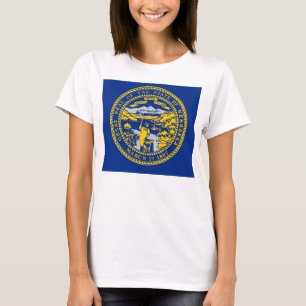 Vrouwen T Shirt met vlag van Nebraska State