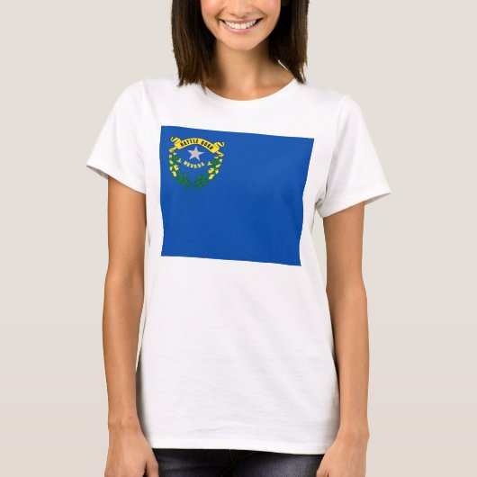 Vrouwen T Shirt met Vlag van Nevada State (Voorkant)
