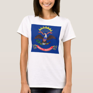 Vrouwen T Shirt met Vlag van North Dakota Staat