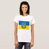 Vrouwen T-Shirt met vlag van Oekraïne (Voorkant volledig)