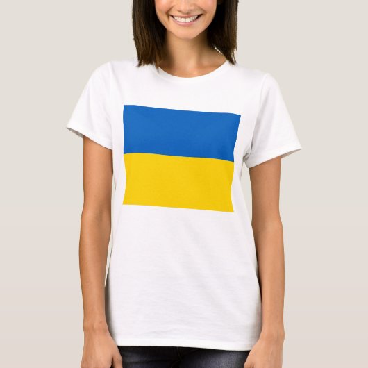 Vrouwen T-Shirt met vlag van Oekraïne (Voorkant)