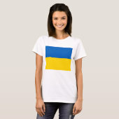 Vrouwen T-Shirt met vlag van Oekraïne (Voorkant volledig)