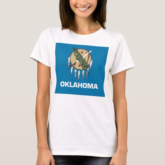 Vrouwen T Shirt met vlag van Oklahoma State (Voorkant)