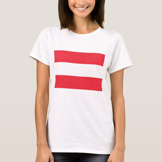 Vrouwen T Shirt met Vlag van Oostenrijk (Voorkant)