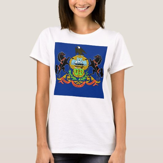 Vrouwen T Shirt met vlag van Pennsylvania State (Voorkant)