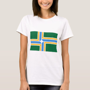 Vrouwen T Shirt met vlag van Portland, Oregon