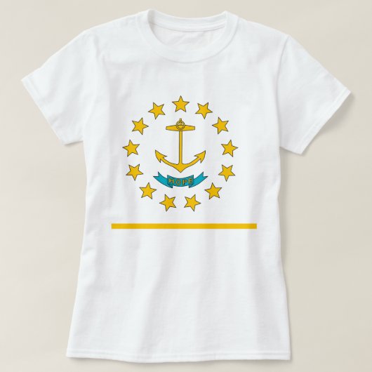 Vrouwen T Shirt met Vlag van Rhode Island State (Design voorkant)