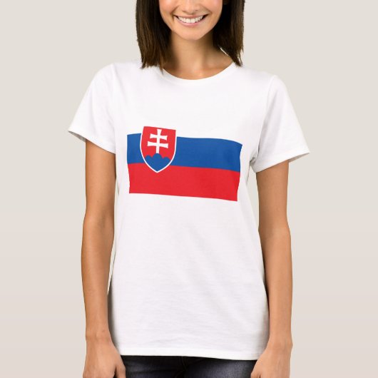Vrouwen T-Shirt met vlag van Slowakije (Voorkant)