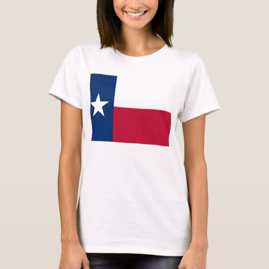 Vrouwen T Shirt met Vlag van Texas State (Voorkant)