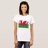 Vrouwen T Shirt met vlag van Wales (Voorkant volledig)