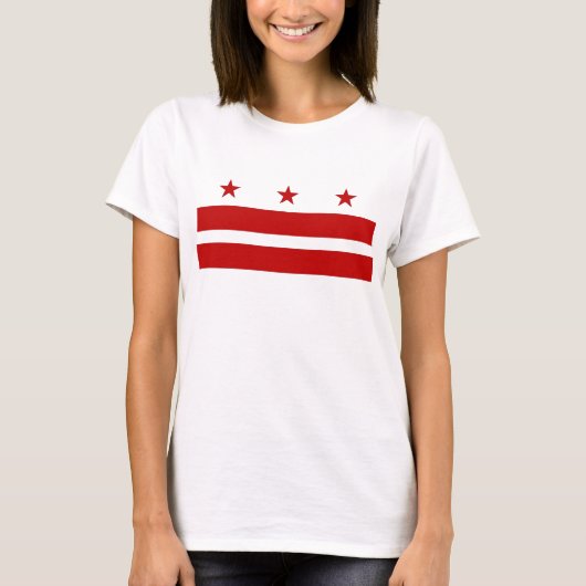 Vrouwen T Shirt met Vlag van Washington DC (Voorkant)