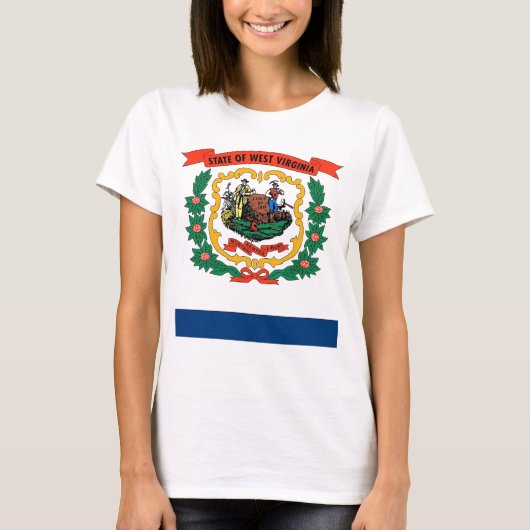 Vrouwen T Shirt met Vlag van West Virginia (Voorkant)