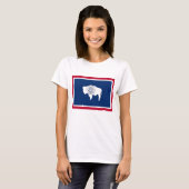 Vrouwen T Shirt met vlag van Wyoming State (Voorkant volledig)