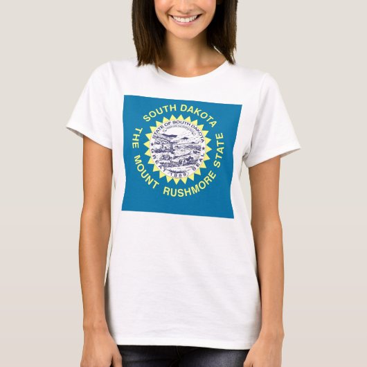Vrouwen T Shirt met vlag van Zuid-Dakota Staat (Voorkant)