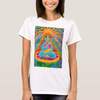 Vrouwen T-Shirt Originele Kunstwerk Heldere Kleure