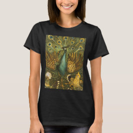 Vrouwen T-shirt Pauw-met-kippen Theo-van-Hoytema