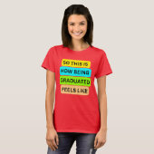Vrouwen T-shirt rood SO_THIS_IS_HOW_BEING_GRADUATE (Voorkant volledig)