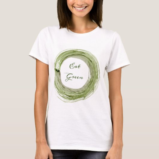 Vrouwen T-shirt vegan Eat Green slogan (Voorkant)