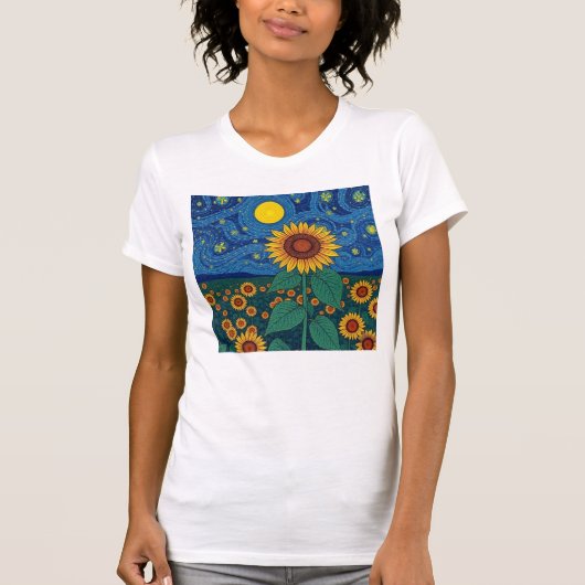Vrouwen T-shirts Zonnebloem (Voorkant)