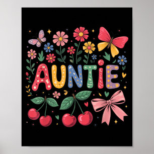 Vrouwen Tante Coquette Strik Roze Lente Zomer Poster