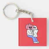 Vrouwen Tee Shirts, Mannen Shirten Sleutelhanger (voorkant)