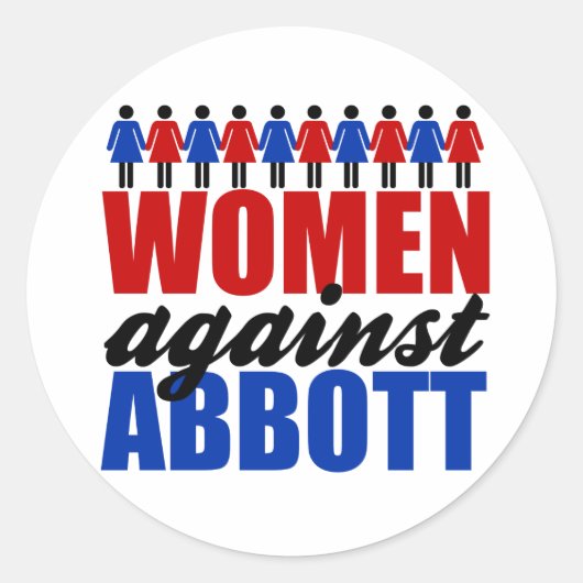 Vrouwen tegen Greg Abbott Texas Ronde Sticker (Voorkant)