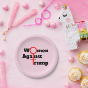 Vrouwen tegen het papieren Bord van Trump